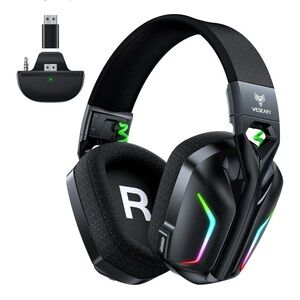 Wireless Gaming Headset - Black with RGB Lighting